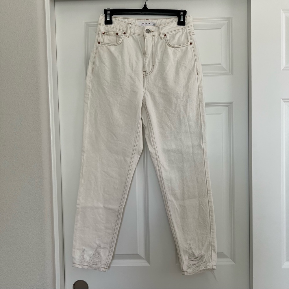 TOPSHOP White Mom Jeans